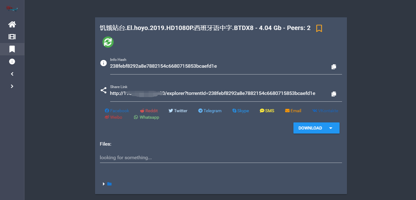 live-torrent：一个支持磁力链和种子的在线搜索云播Web客户端